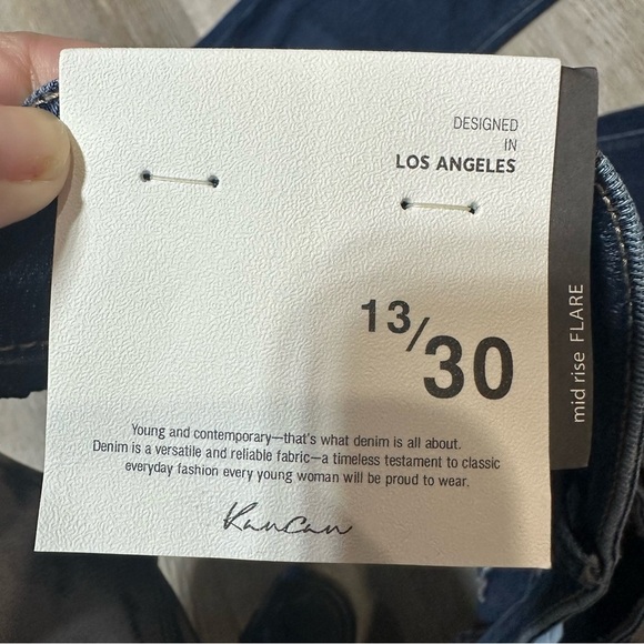 KanCan mid rise flare 13/30 NWT distressed denim casual wide leg - Picture 6 of 10